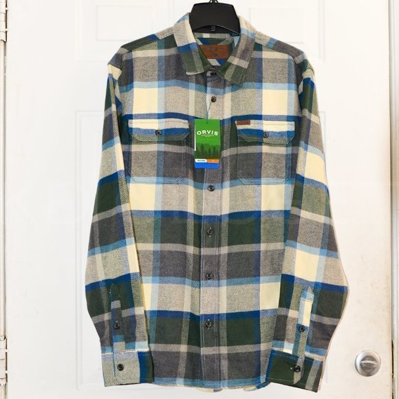 Men’s Green Flannel Shirt Orvis - Picture 2 of 6